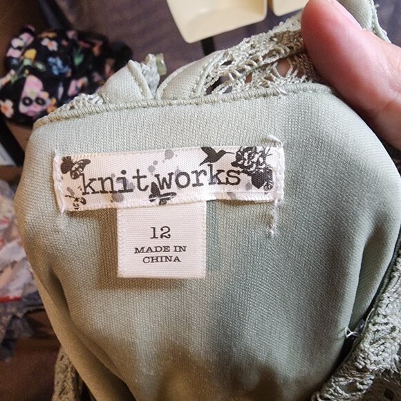 Knitworks Girls Size 12 Sage Green Dress Boho - Picture 5 of 5